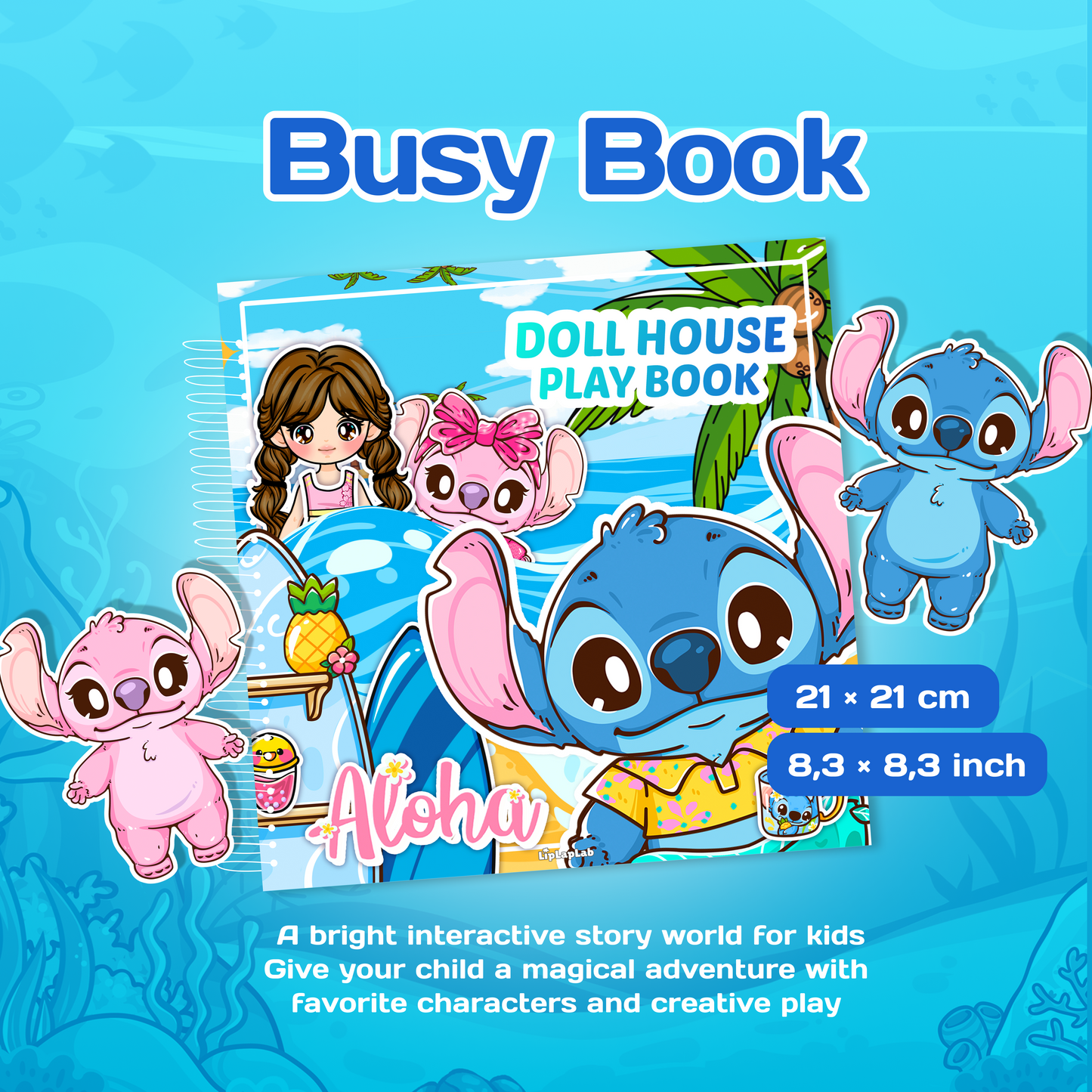 Interactive Doll House Busy Book with Cute Alien Friends
