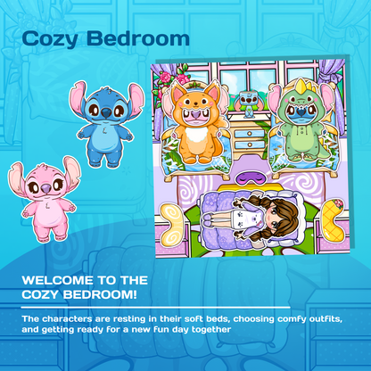 Interactive Doll House Busy Book with Cute Alien Friends