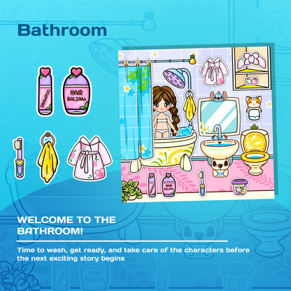 Interactive Doll House Busy Book with Cute Alien Friends