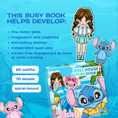 Interactive Doll House Busy Book with Cute Alien Friends