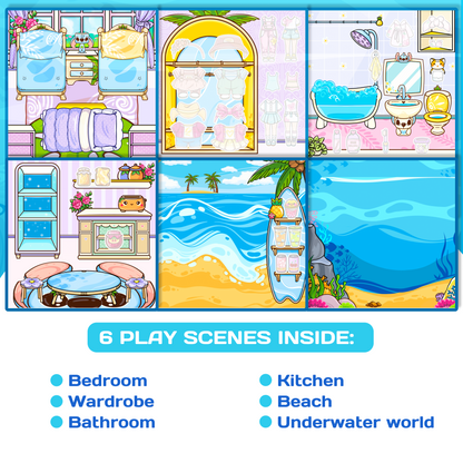 Interactive Doll House Busy Book with Cute Alien Friends