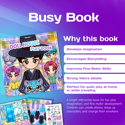 Boys Doll House Busy Book | Interactive Storytelling Play Book