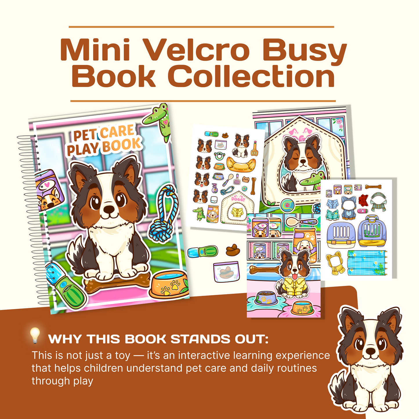 Interactive Puppy Busy Book for Kids | Mini Travel Activity Toy