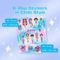 Sticker (3 süße Mädchen) Blau