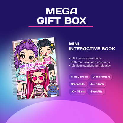 Mega Kawaii Busy Book Gift Box | Interactive Dollhouse & Dress Up Play Set