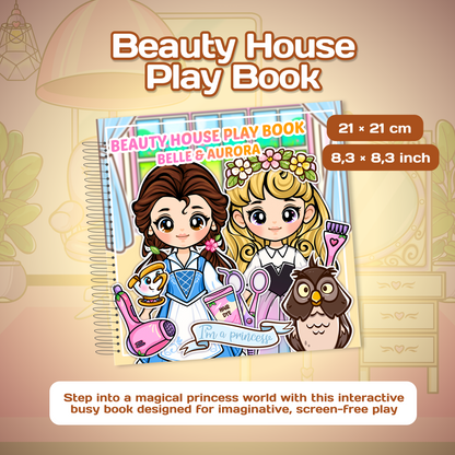 Beauty House Play Book | Princess Dress-Up Doll House Busy Book