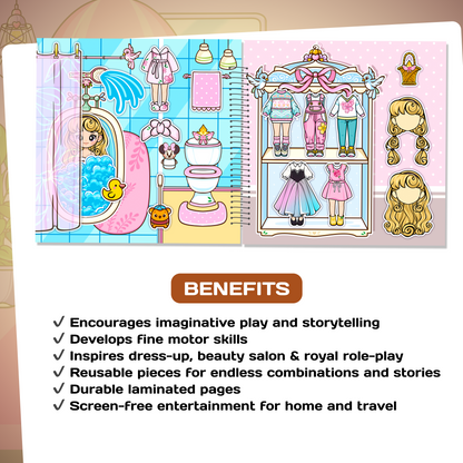 Beauty House Play Book | Princess Dress-Up Doll House Busy Book