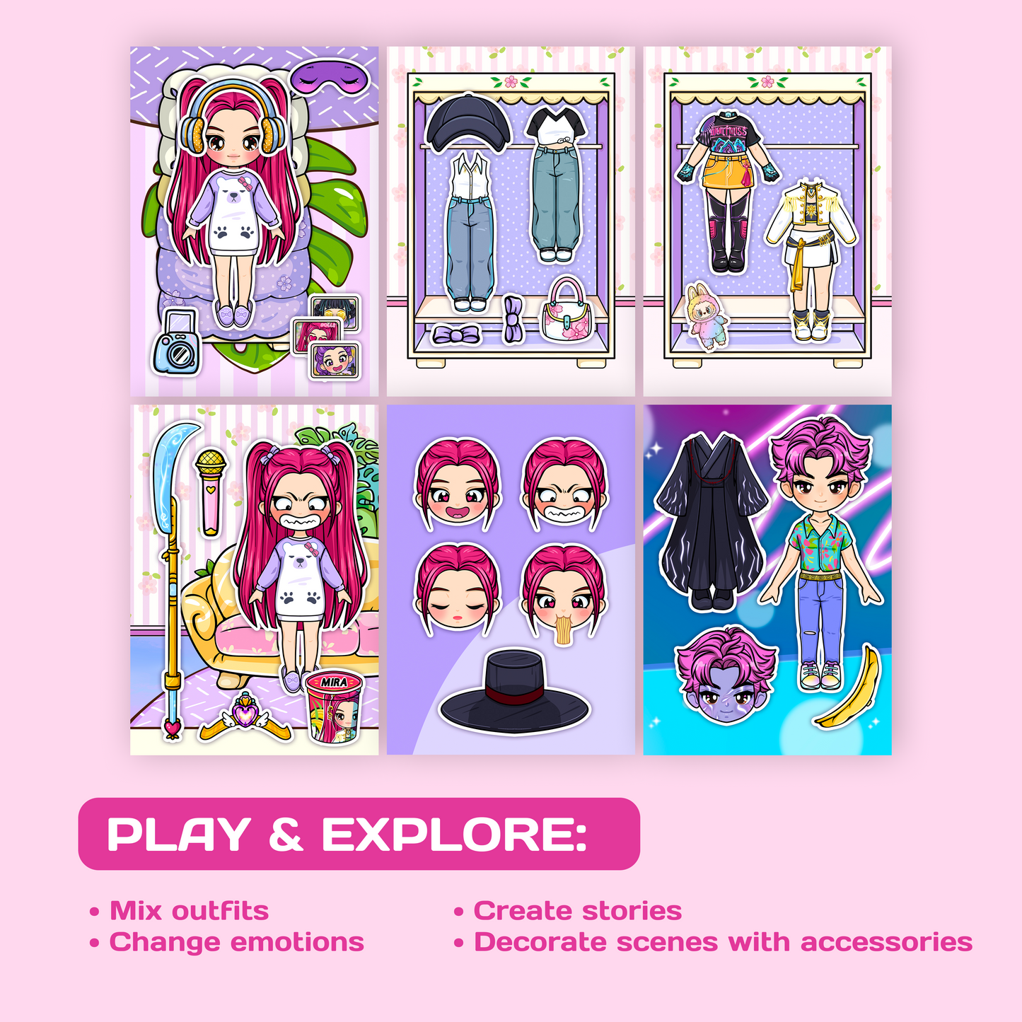 Cute Girl Mira Mini Busy Book – Interactive Dress Up Play Book