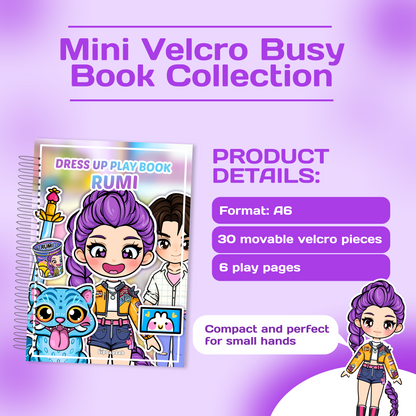 Cute Girl Rumi Mini Busy Book – Interactive Dress Up Play Book