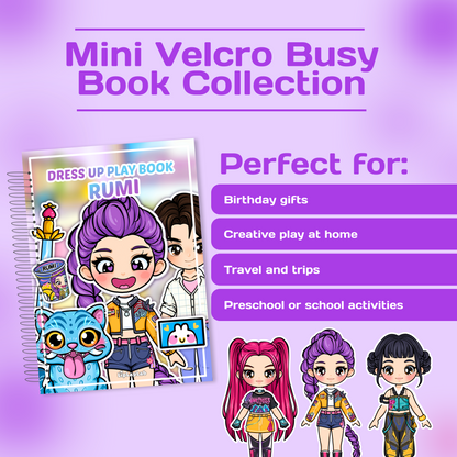 Cute Girl Rumi Mini Busy Book – Interactive Dress Up Play Book