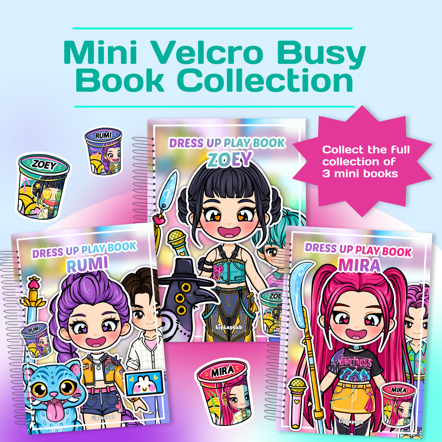 Cute Girl Zoey Mini Busy Book – Interactive Dress Up Play Book