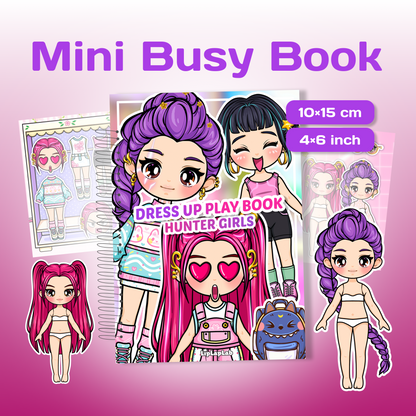 Hunter Girls Mini Busy Book for Kids – Interactive Dress Up Toy