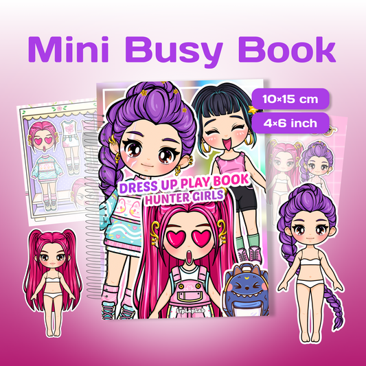 Hunter Girls Mini Busy Book for Kids – Interactive Dress Up Toy