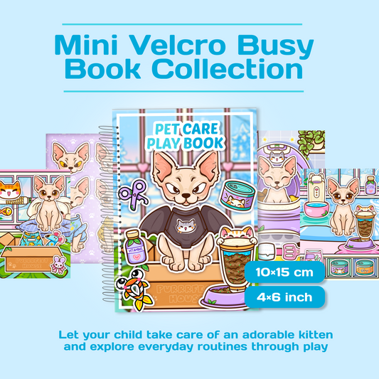 Mini Sphynx Cat Busy Book for Kids | Interactive Pet Care Activity Book