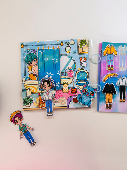 K-Pop Boys DIY Busy Book Kit | Create Your Own Interactive Doll House