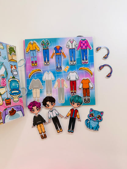 K-Pop Boys DIY Busy Book Kit | Create Your Own Interactive Doll House