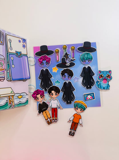 K-Pop Boys DIY Busy Book Kit | Create Your Own Interactive Doll House