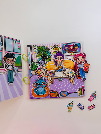K-Pop Girls DIY Busy Book Kit | Create Your Own Doll House Play Book
