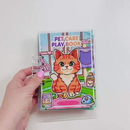 Mini Orange Cat Busy Book for Kids | Interactive Pet Care Activity Toy